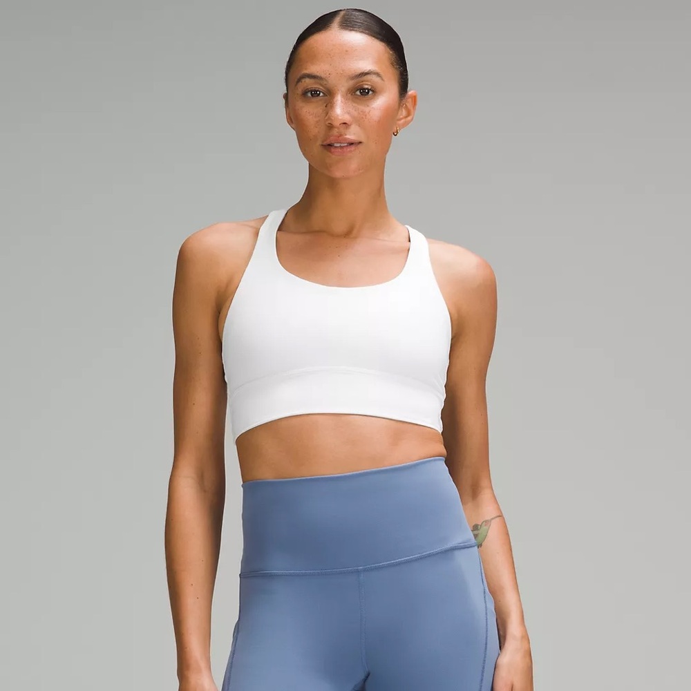 Lululemon White Energy Longline Bra B-D Cup Size 10